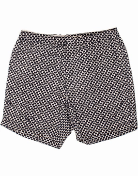 No Ride Up Design J. CREW Mens Abstract Pattern Chino Shorts W34 Large Navy Blue Nylon