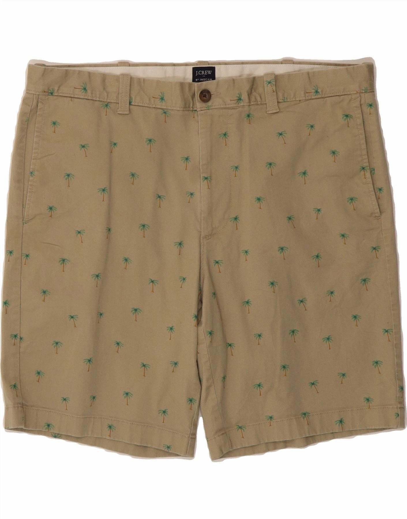 Snag Free Fabric Technology J. CREW Mens Abstract Pattern Chino Shorts W38 XL Beige Cotton