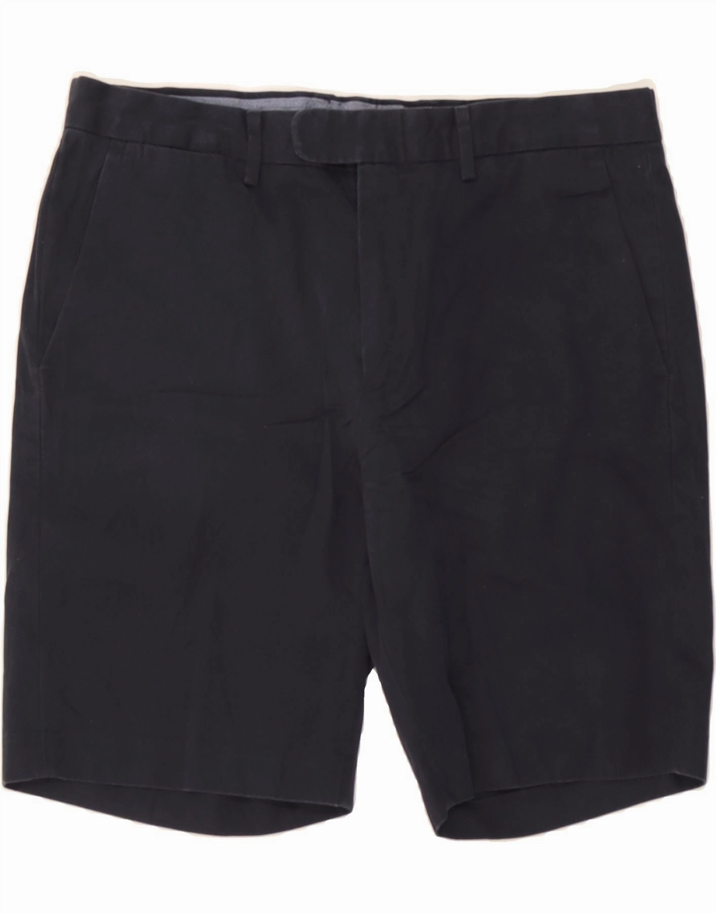 J. CREW Mens BOWERY Chino Shorts W33 Large Navy Blue Cotton formal shorts Relaxed Design