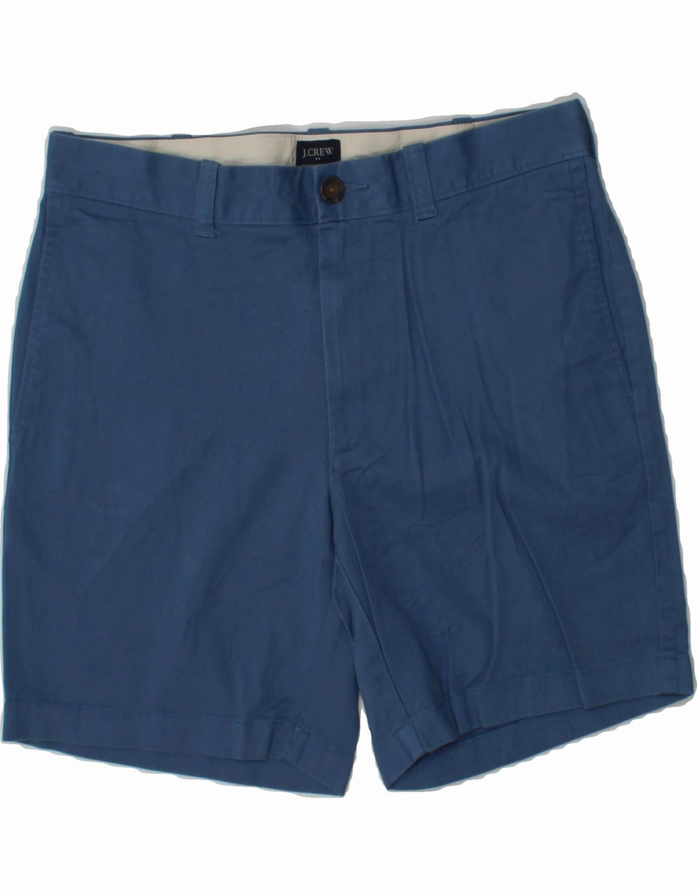 J. CREW Mens Chino Shorts W30 Medium Blue Cotton Fun Patterns Quick Flex Fit