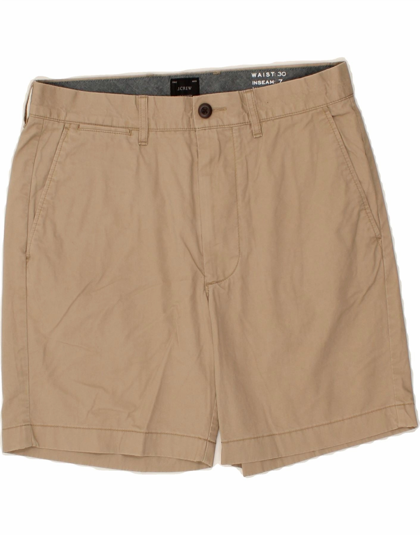 Daily Casual Temperature Regulating Blend J. CREW Mens Chino Shorts W30 Medium Brown Cotton