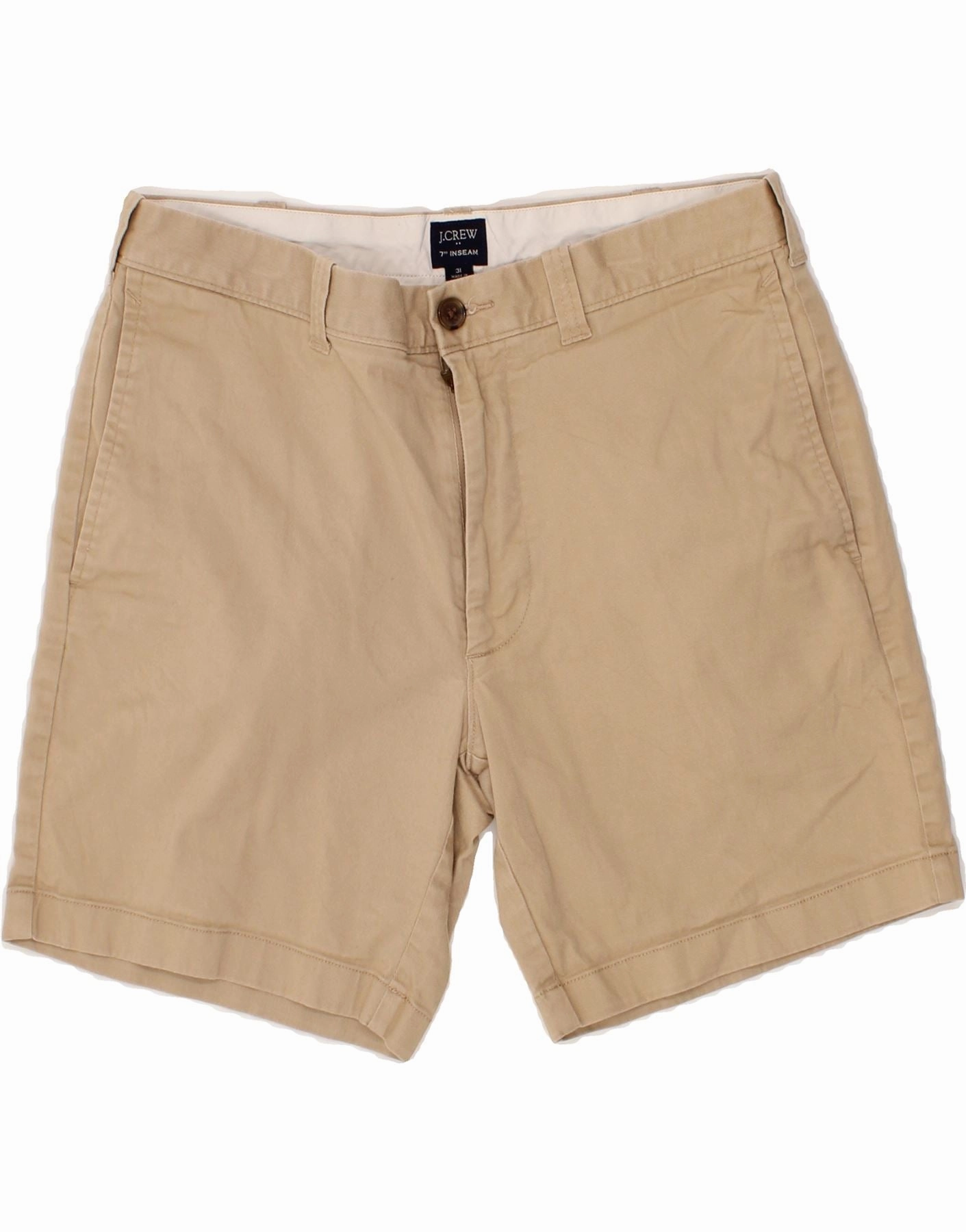 Machine-washable Breathable Side Vents J. CREW Mens Chino Shorts W31 Medium Beige Cotton