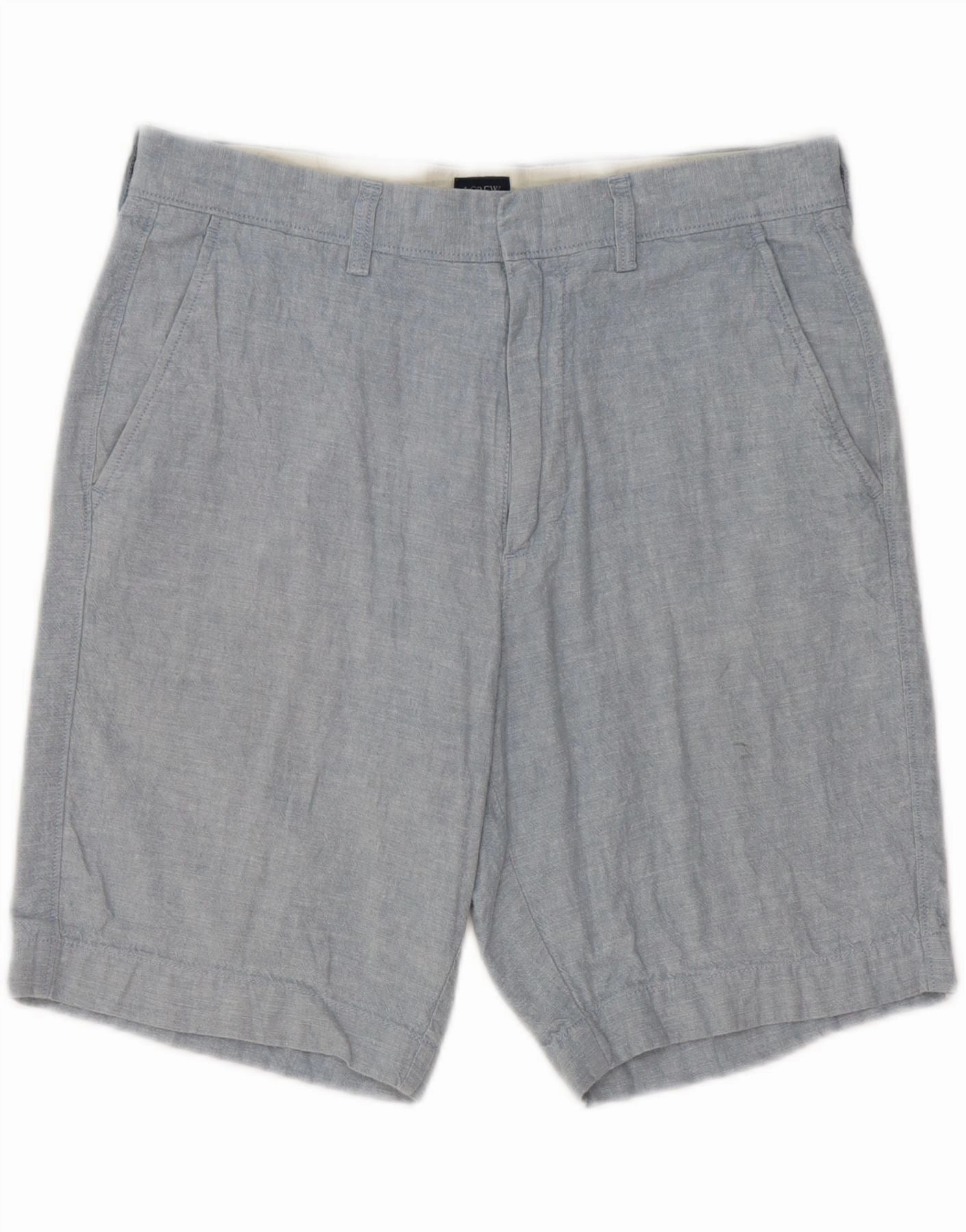J. CREW Mens Chino Shorts W31 Medium Blue Linen Versatile Design spring shorts