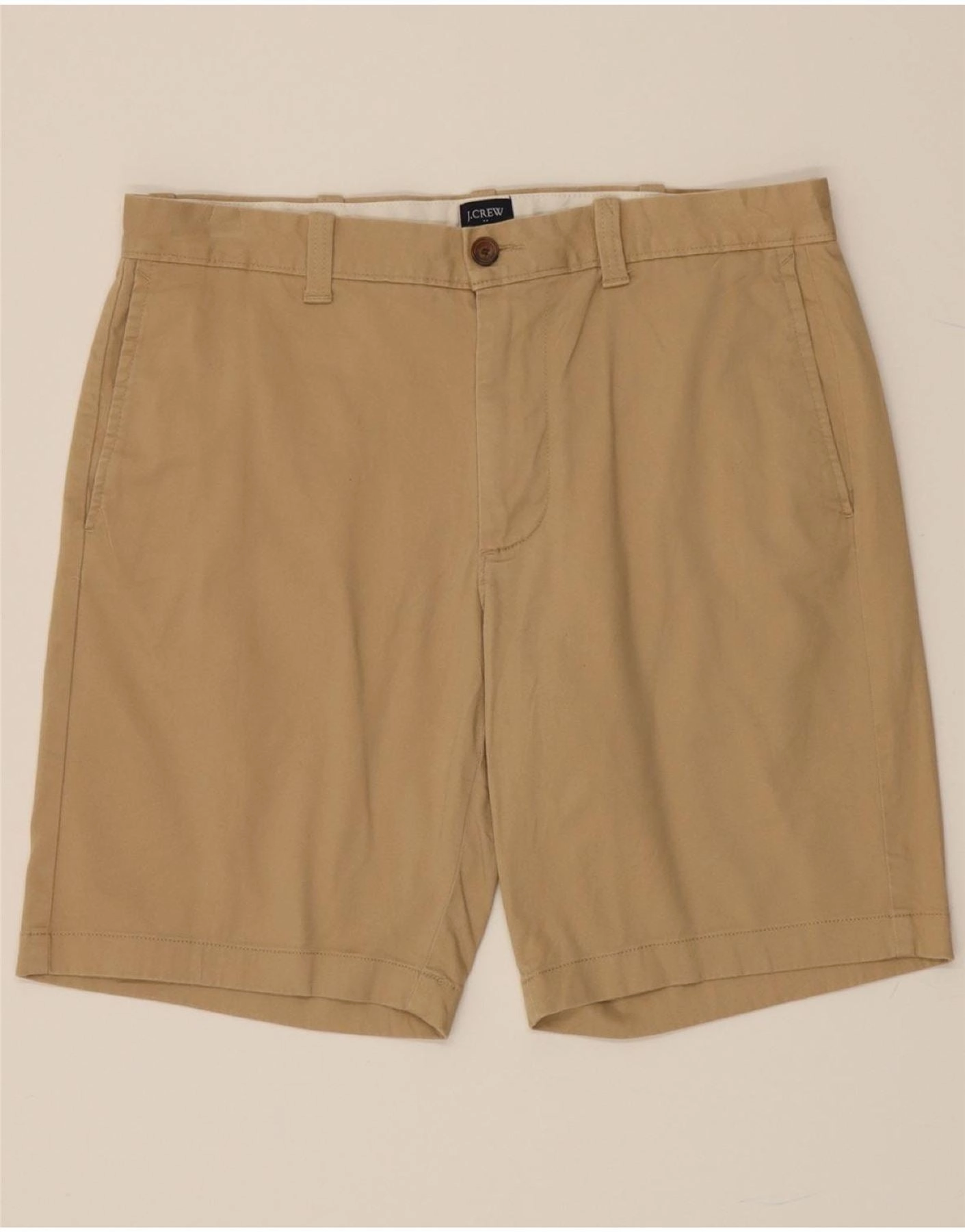J. CREW Mens Chino Shorts W33 Medium Beige Cotton RipstopMaterial