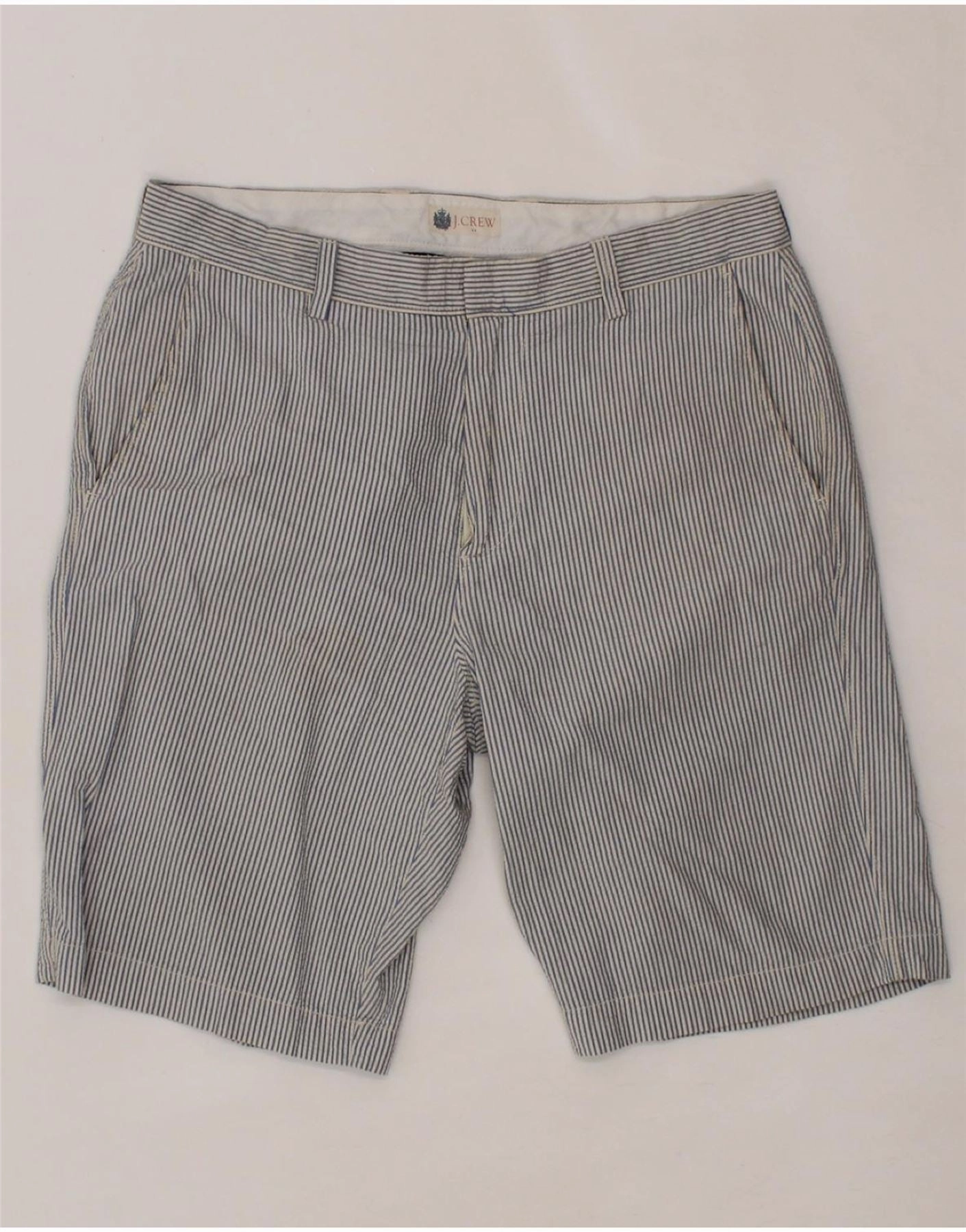 sophisticated appearance Static Resistant Fibers J. CREW Mens Chino Shorts W34 Large Blue Pinstripe Cotton