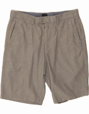 J. CREW Mens Chino Shorts W34 Large Grey Cotton Fit Flex Breezy Vibe