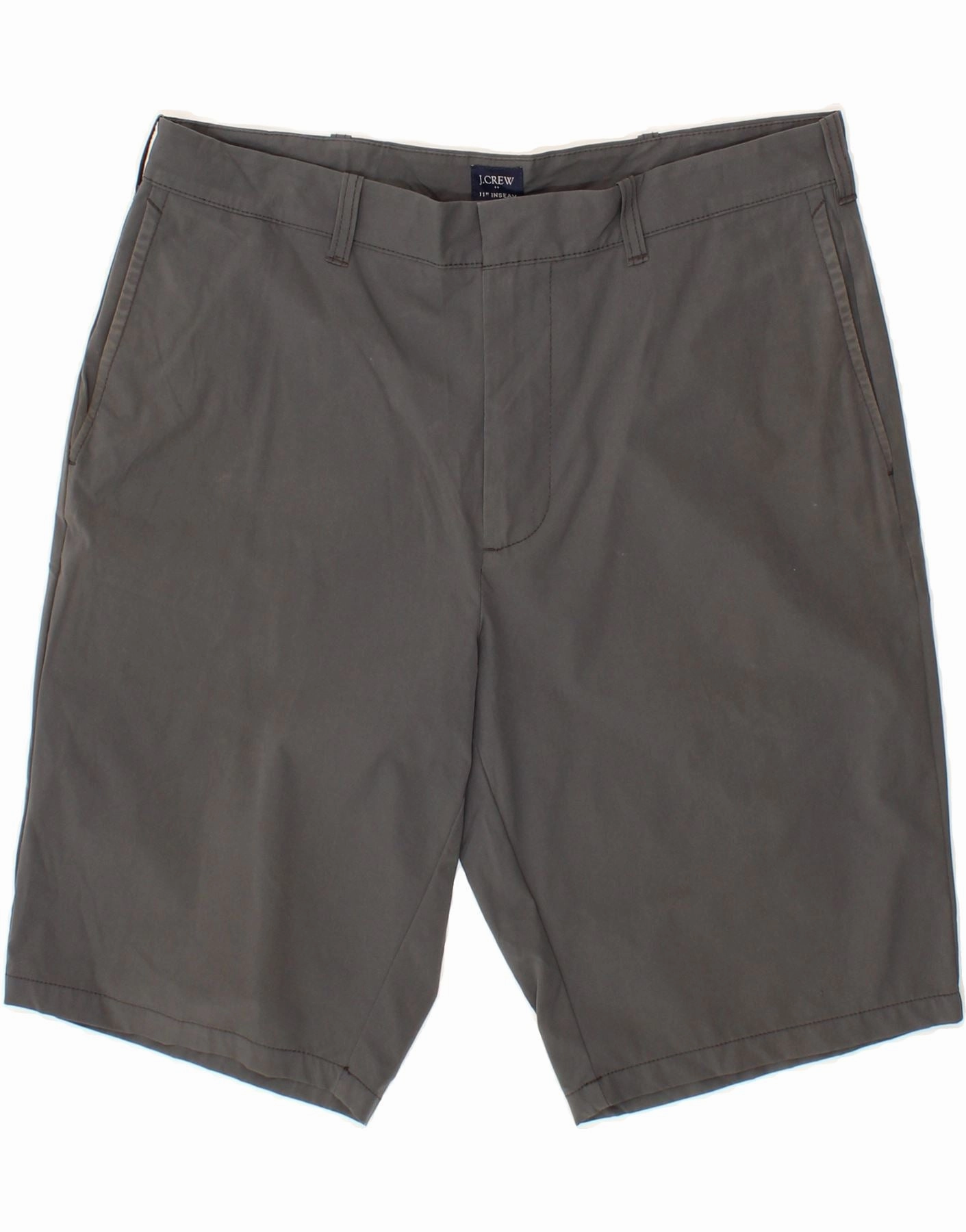 J. CREW Mens Chino Shorts W34 Large Grey Polyester Breathable mesh Slim Fit Design