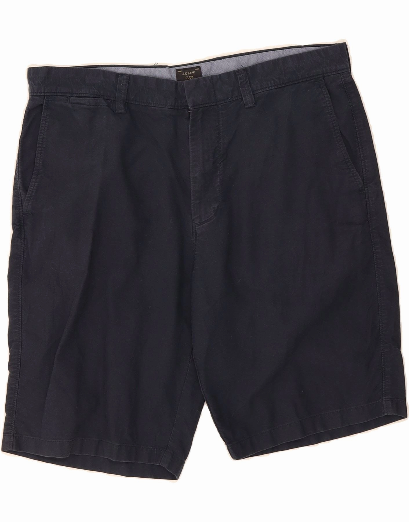 J. CREW Mens Chino Shorts W34 Large Navy Blue Cotton All Occasion Easy Days