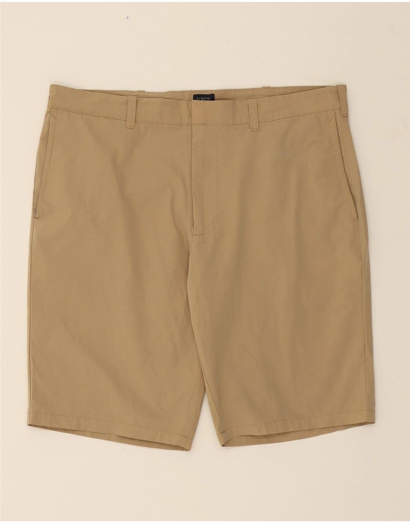 J. CREW Mens Chino Shorts W35 Large Beige Polyester Light Active
