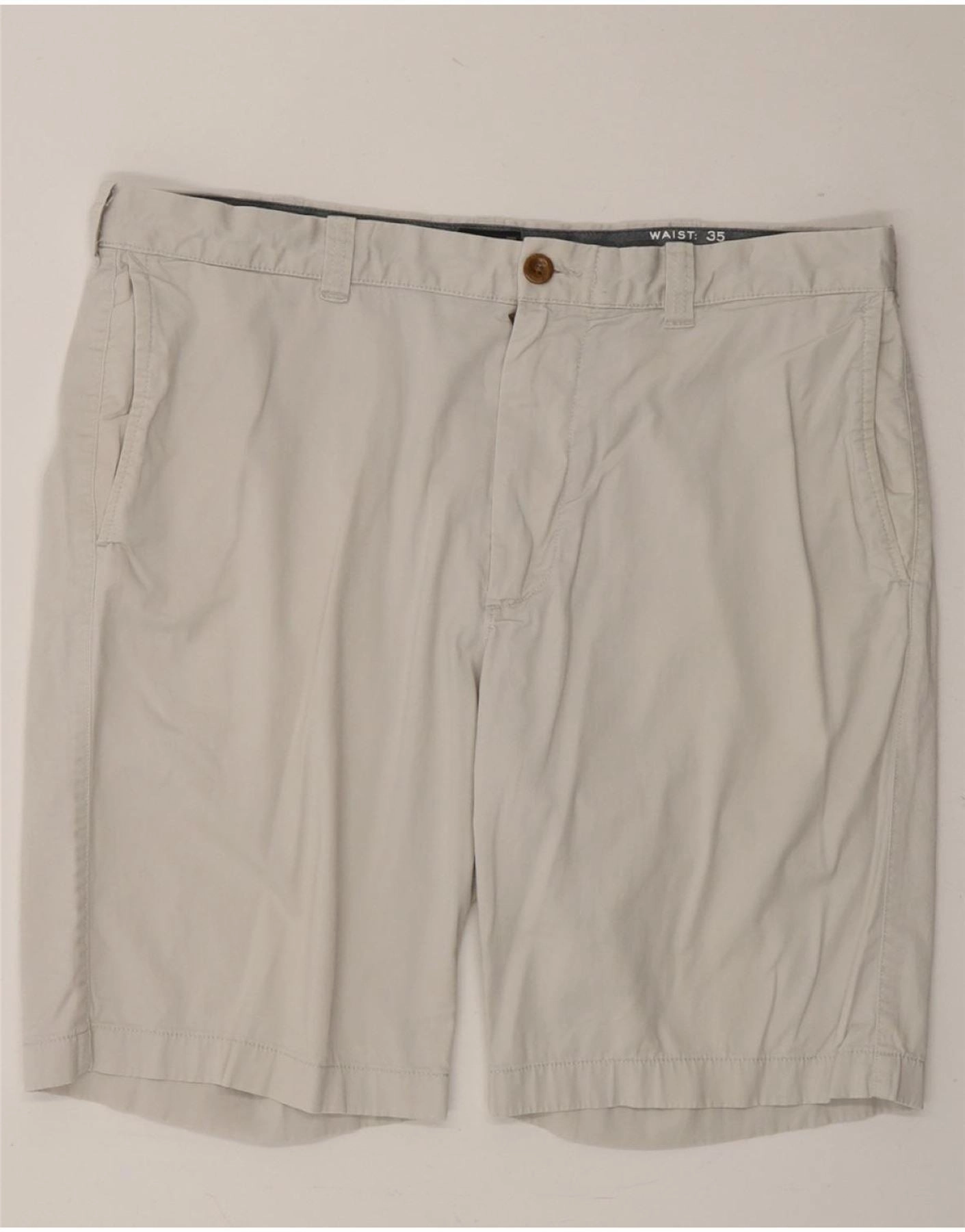 J. CREW Mens Chino Shorts W35 Large Grey Cotton Effortless Movement