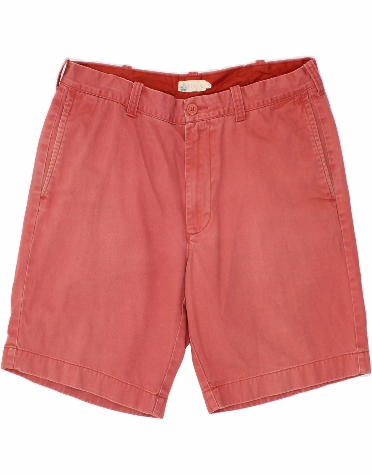 poolside gear J. CREW Mens Chino Shorts W35 Large  Red Cotton
