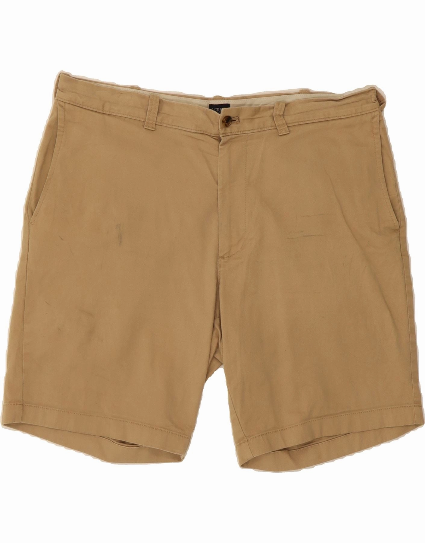 J. CREW Mens Chino Shorts W36 Large  Beige Cotton Quick Fit Design Stain-Resistant