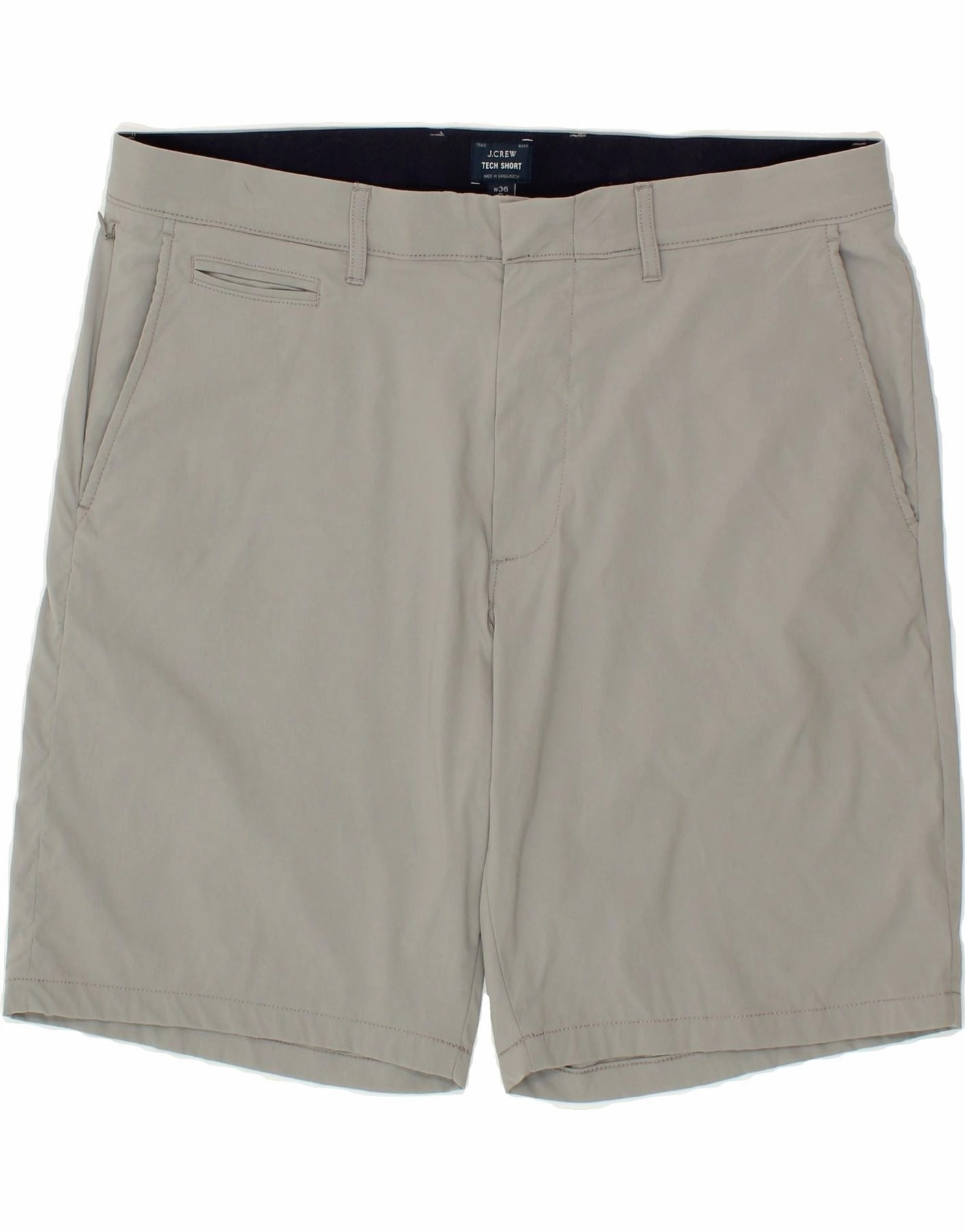 J. CREW Mens Chino Shorts W36 Large Grey Polyamide Minimal Comfort polo shirt