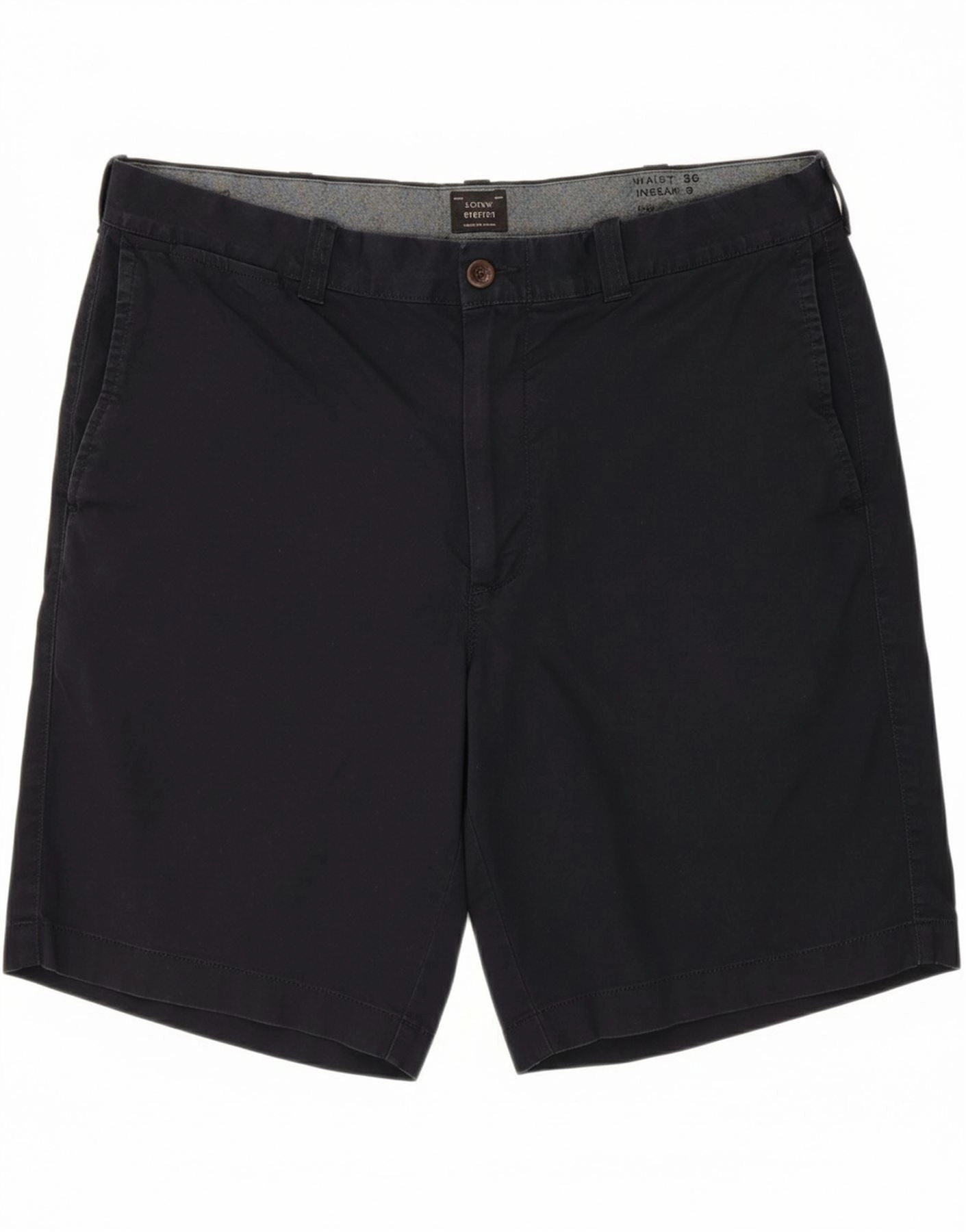 J. CREW Mens Chino Shorts W36 Large  Navy Blue Cotton Slip Resistant Inner Grip