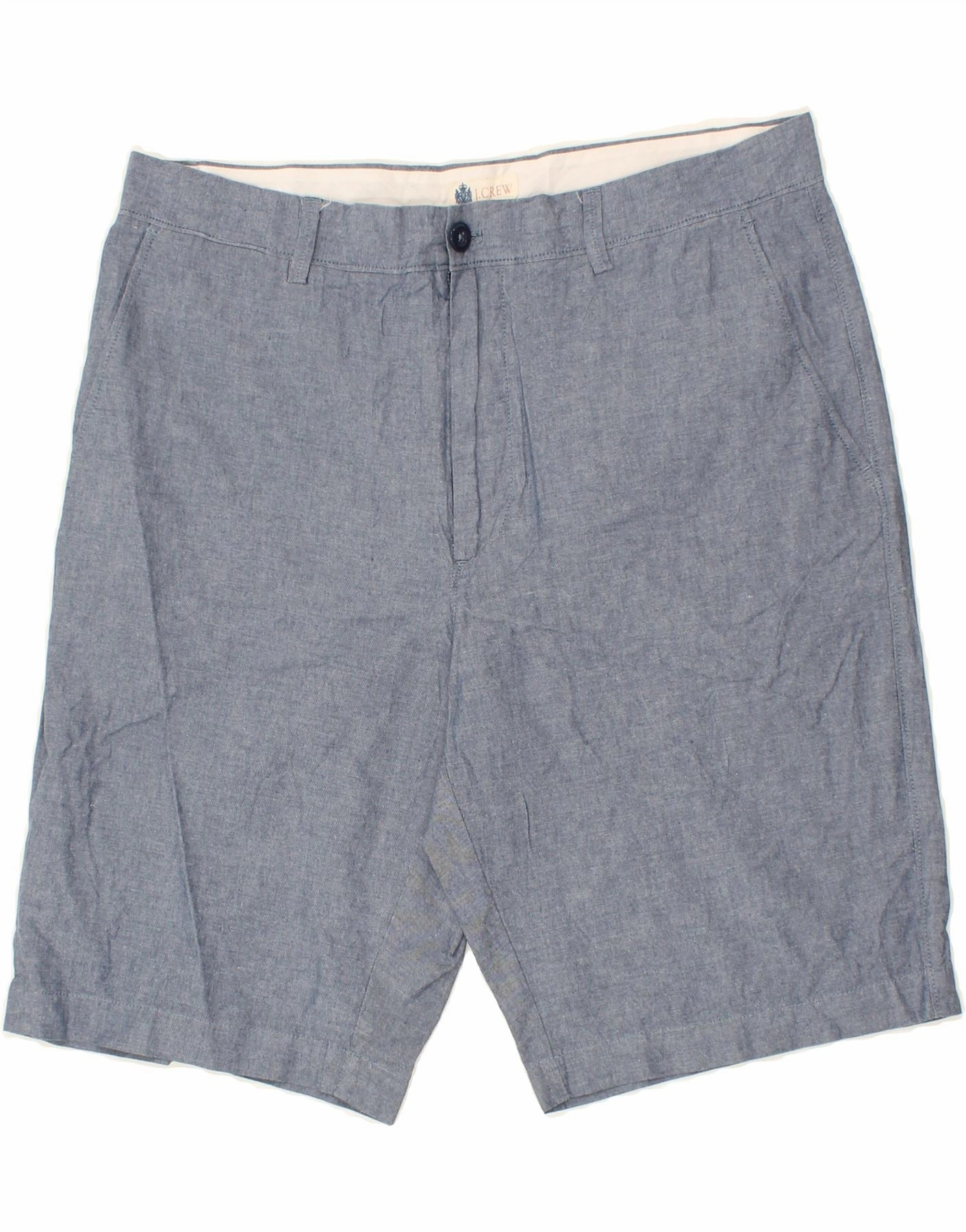 J. CREW Mens Chino Shorts W38 XL Blue Cotton Move Easy Weightless Travel Design