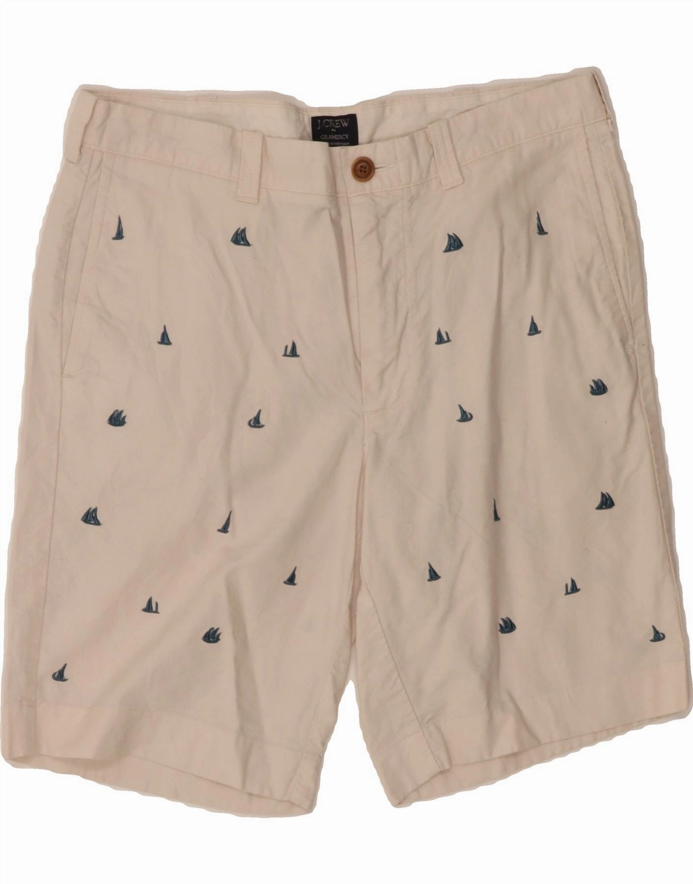 Breezy Wear Comfy Style J. CREW Mens Gramercy Abstract Pattern Chino Shorts W32 Medium Beige