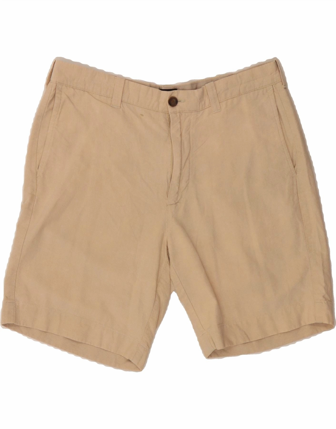 J. CREW Mens Gramercy Chino Shorts W33 Large Beige Cotton Anti Slip Waist Grip No Friction
