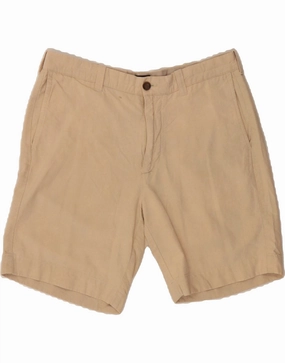 J. CREW Mens Gramercy Chino Shorts W33 Large Beige Cotton Anti Slip Waist Grip No Friction