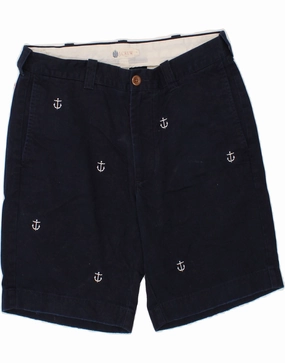 J. CREW Mens Graphic Chino Shorts W31 Medium Navy Blue Spotted Cotton Comfortable fit fitness enthusiasts