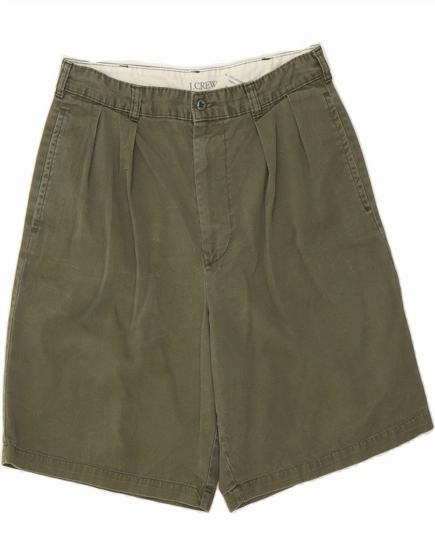 J. CREW Mens Pegged Chino Shorts W32 Medium Green Cotton Warehouse Work
