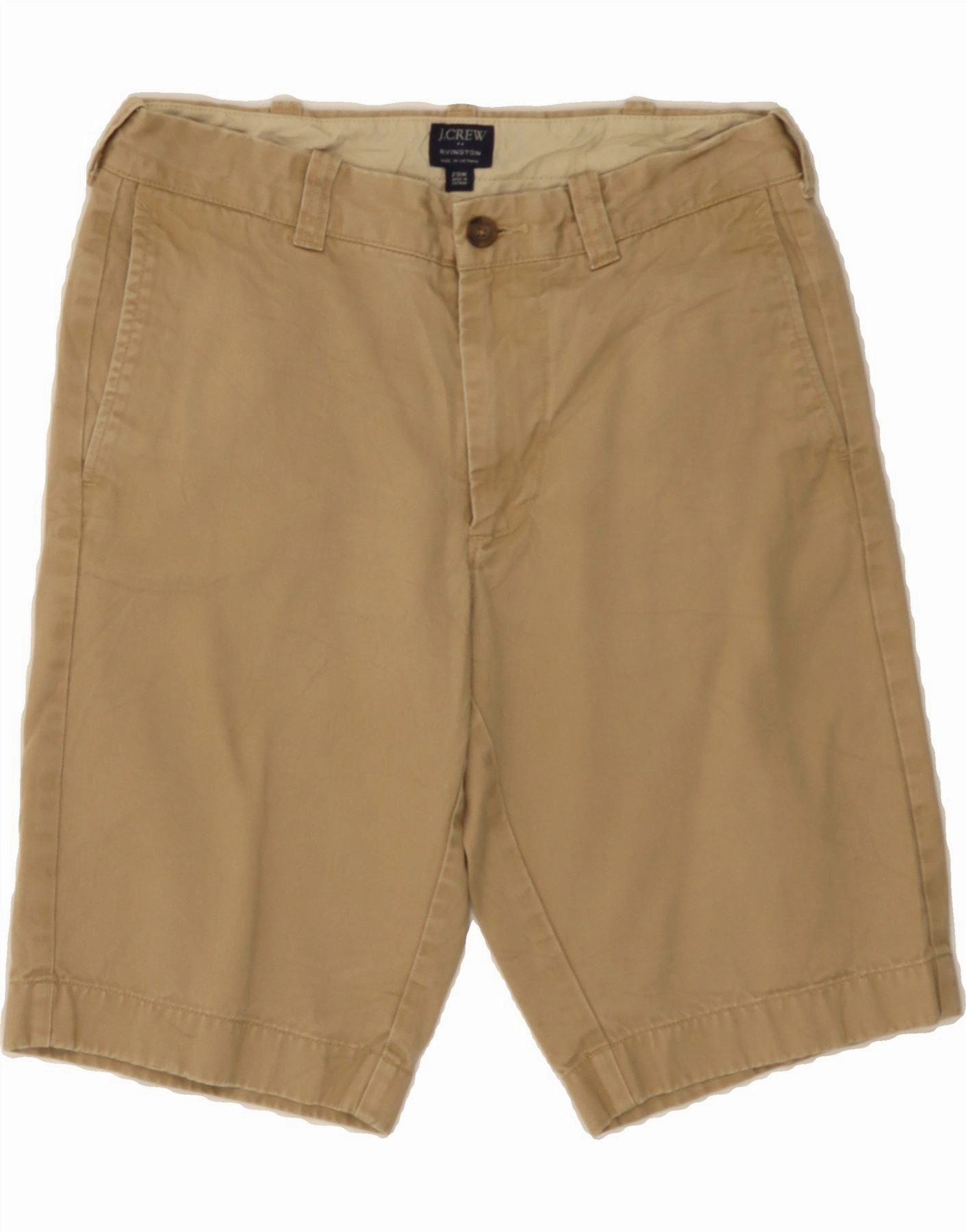 J. CREW Mens Rivington Chino Shorts W29 Small Beige Cotton Stretch Woven Fabric