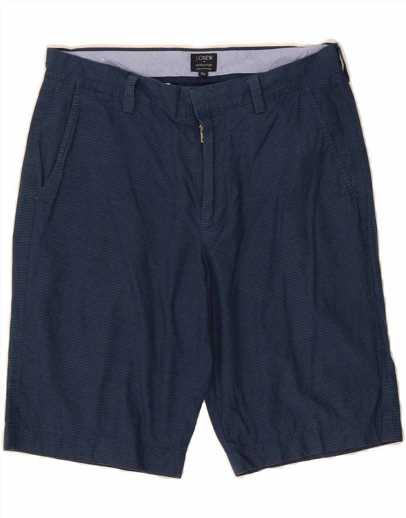 Basic Feel Adjustable Waist J. CREW Mens Rivington Chino Shorts W31 Medium  Navy Blue Pinstripe Cotton