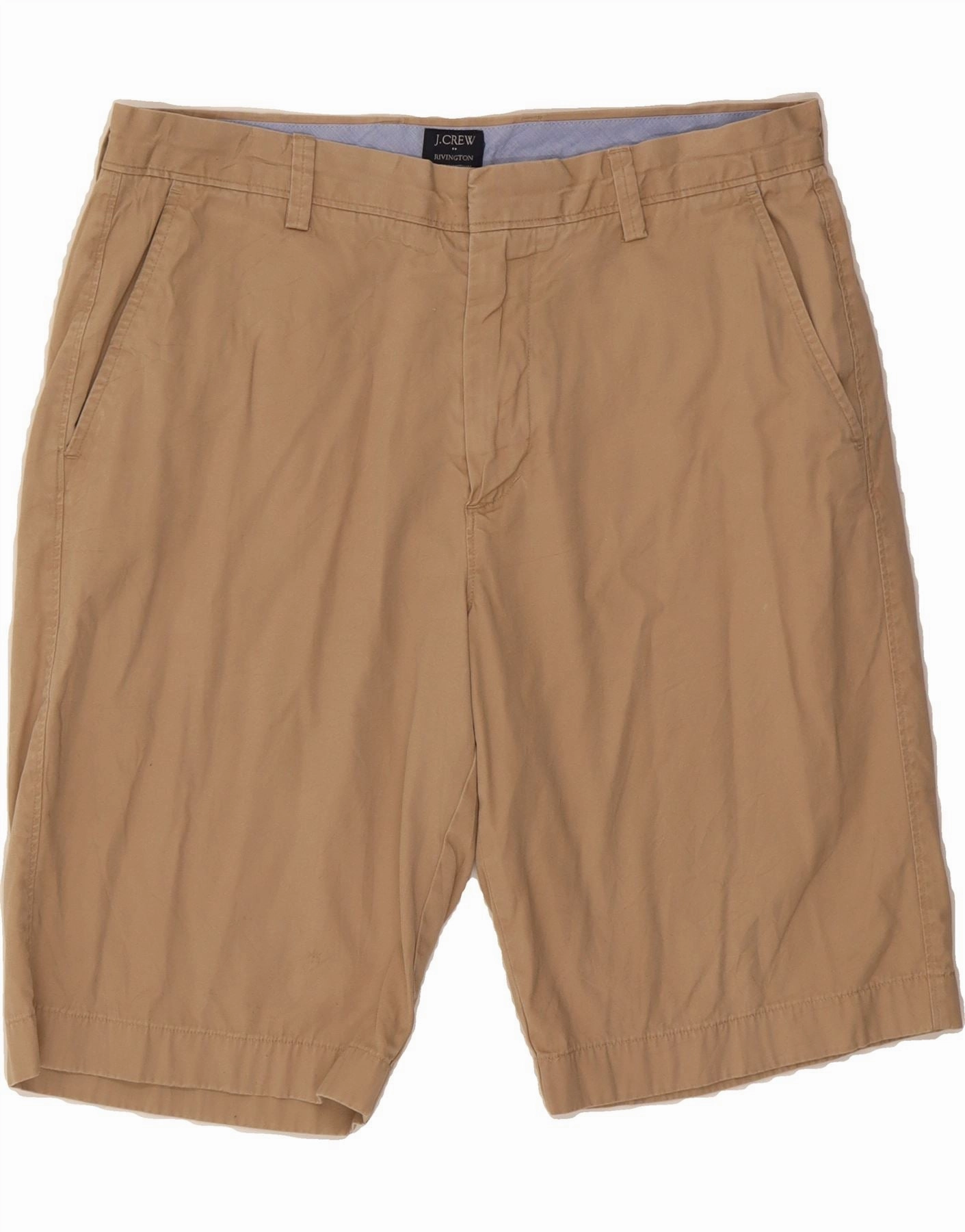 Double Layered Hem Daily Essential J. CREW Mens Rivington Chino Shorts W33 Medium Beige Cotton