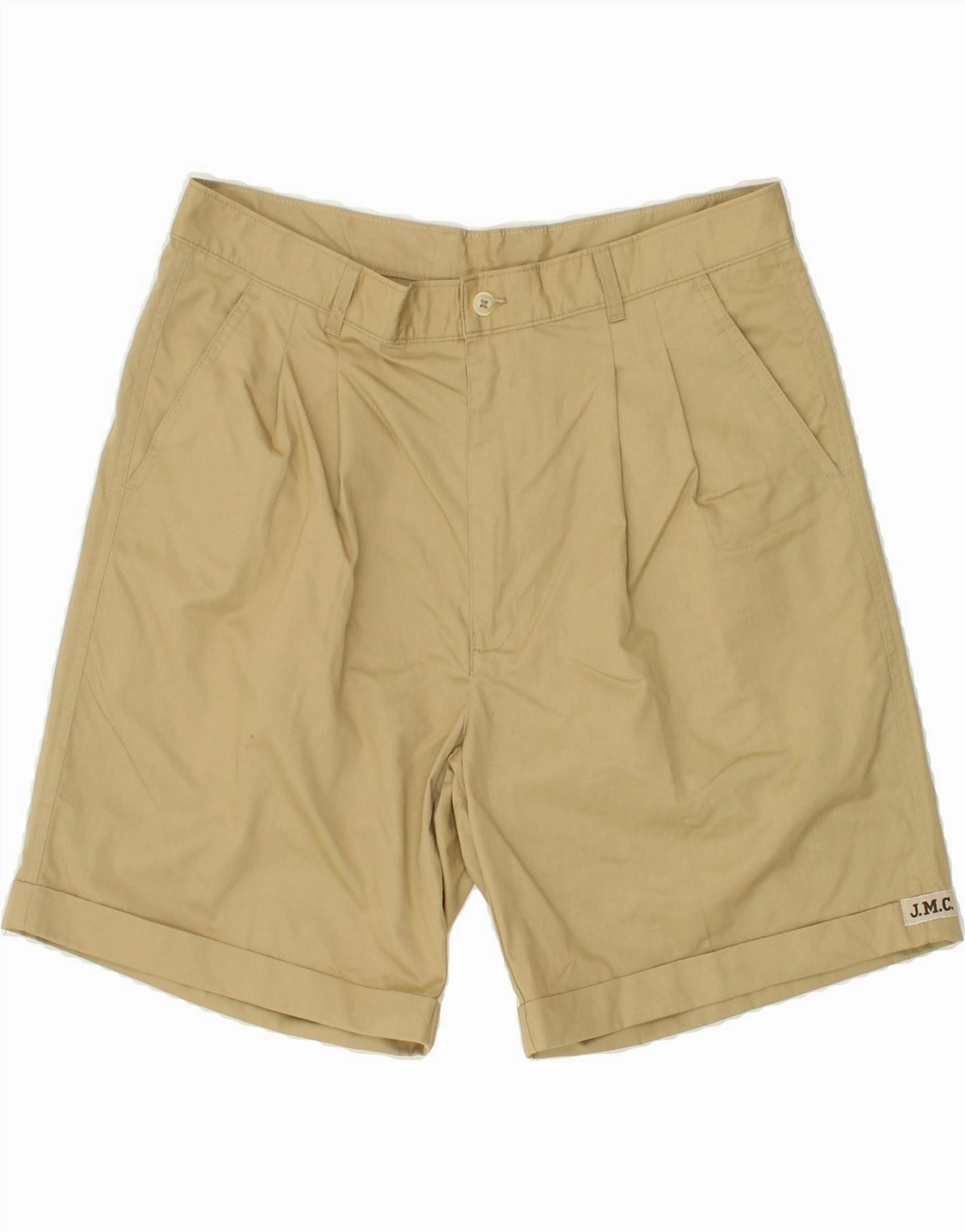 Versatile Layering Dynamic Fit J.M.C Mens Pegged Chino Shorts W34 Large Beige Cotton