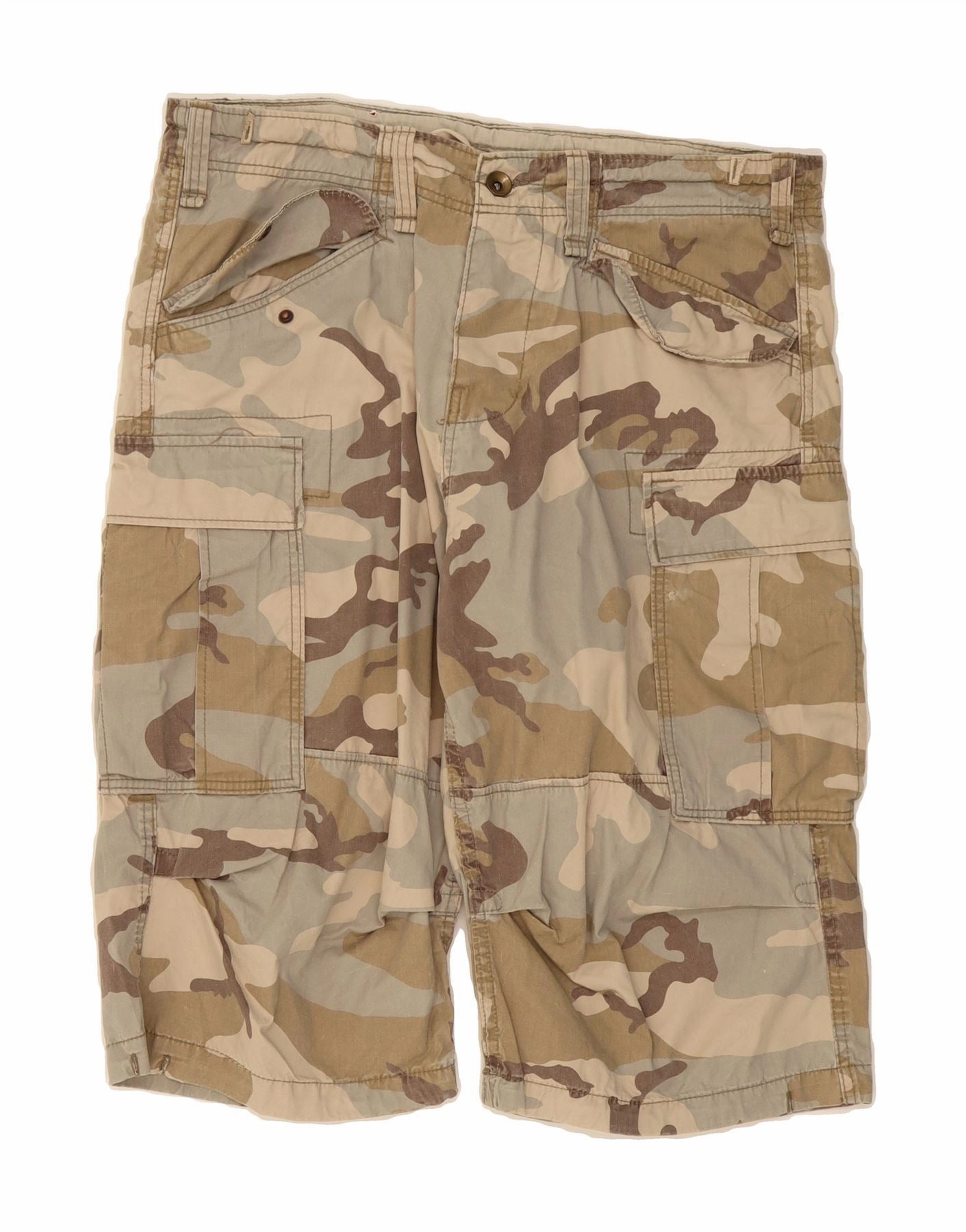 Style Basic JACK & JONES Mens Cargo Shorts XL W38  Beige Camouflage Cotton
