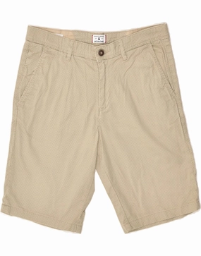 JACK & JONES Mens Casual Shorts Medium W30 Beige Geometric Cotton food industry