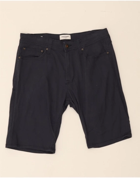 JACK & JONES Mens Casual Shorts Medium W32  Navy Blue Cotton Stretch Support