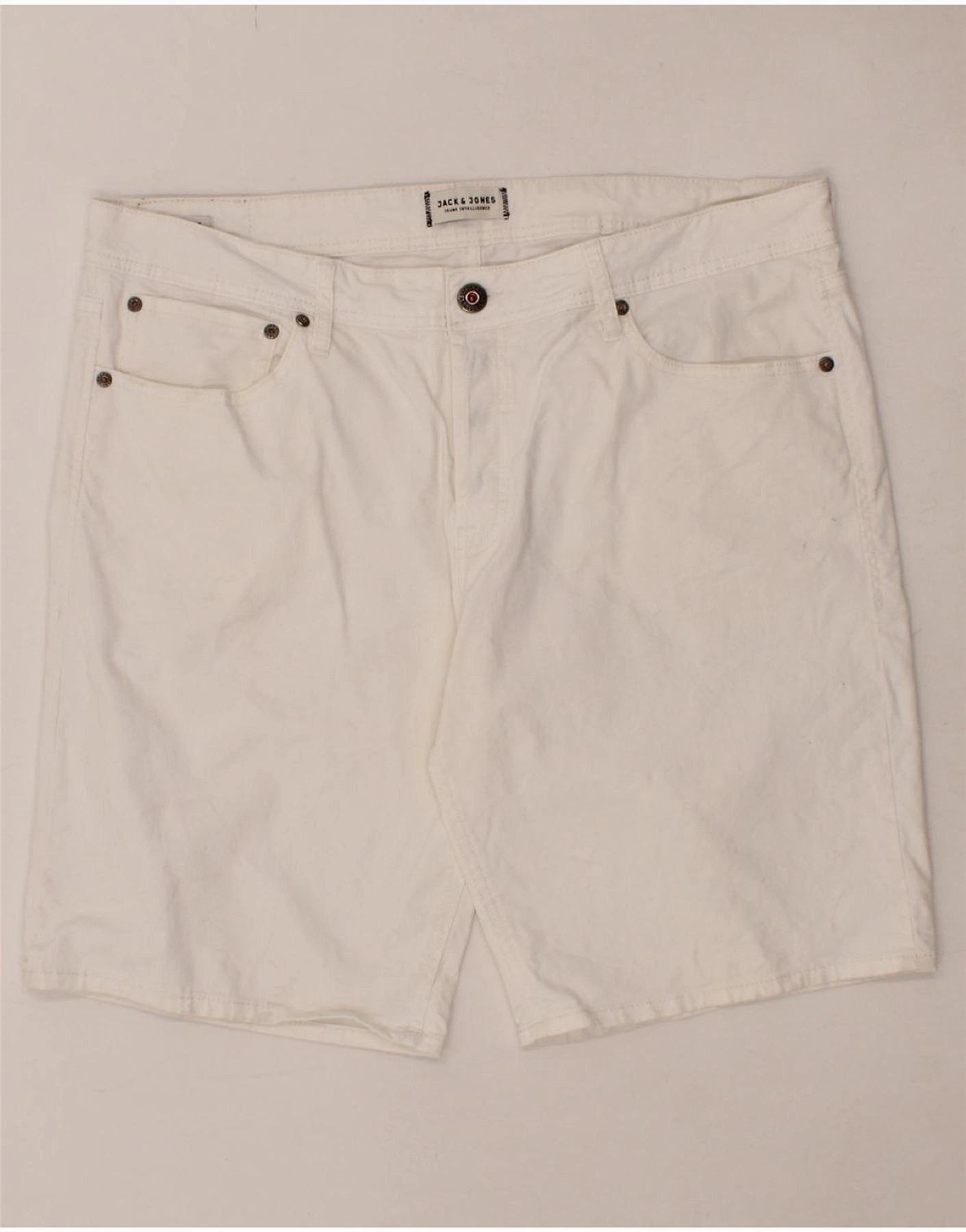 JACK & JONES Mens Casual Shorts XL W38  White Polyester fresh start Day Fit