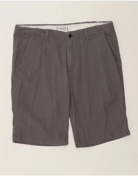 Recycled Elastic Trim Daywear JACK & JONES Mens Chino Shorts Large Grey Cotton