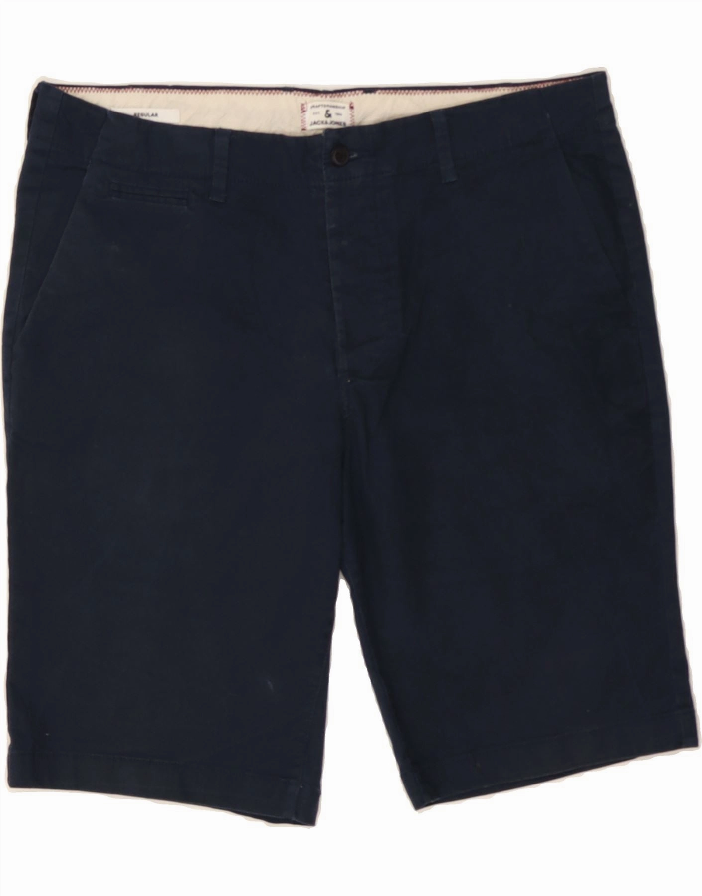 loafers JACK & JONES Mens Chino Shorts Large W34  Navy Blue Cotton Classic