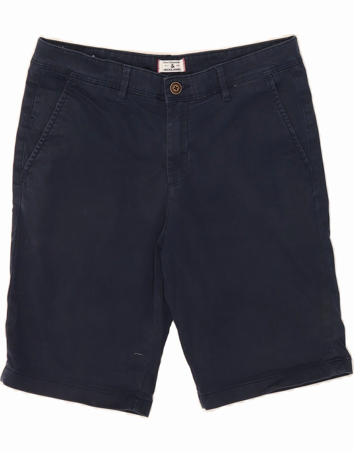 JACK & JONES Mens Chino Shorts Medium W32  Navy Blue Cotton khaki shorts
