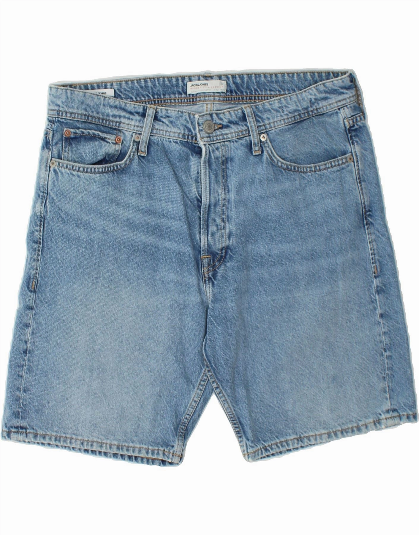 JACK & JONES Mens Chris Denim Shorts Large W36 Blue Cotton Outdoor Fit