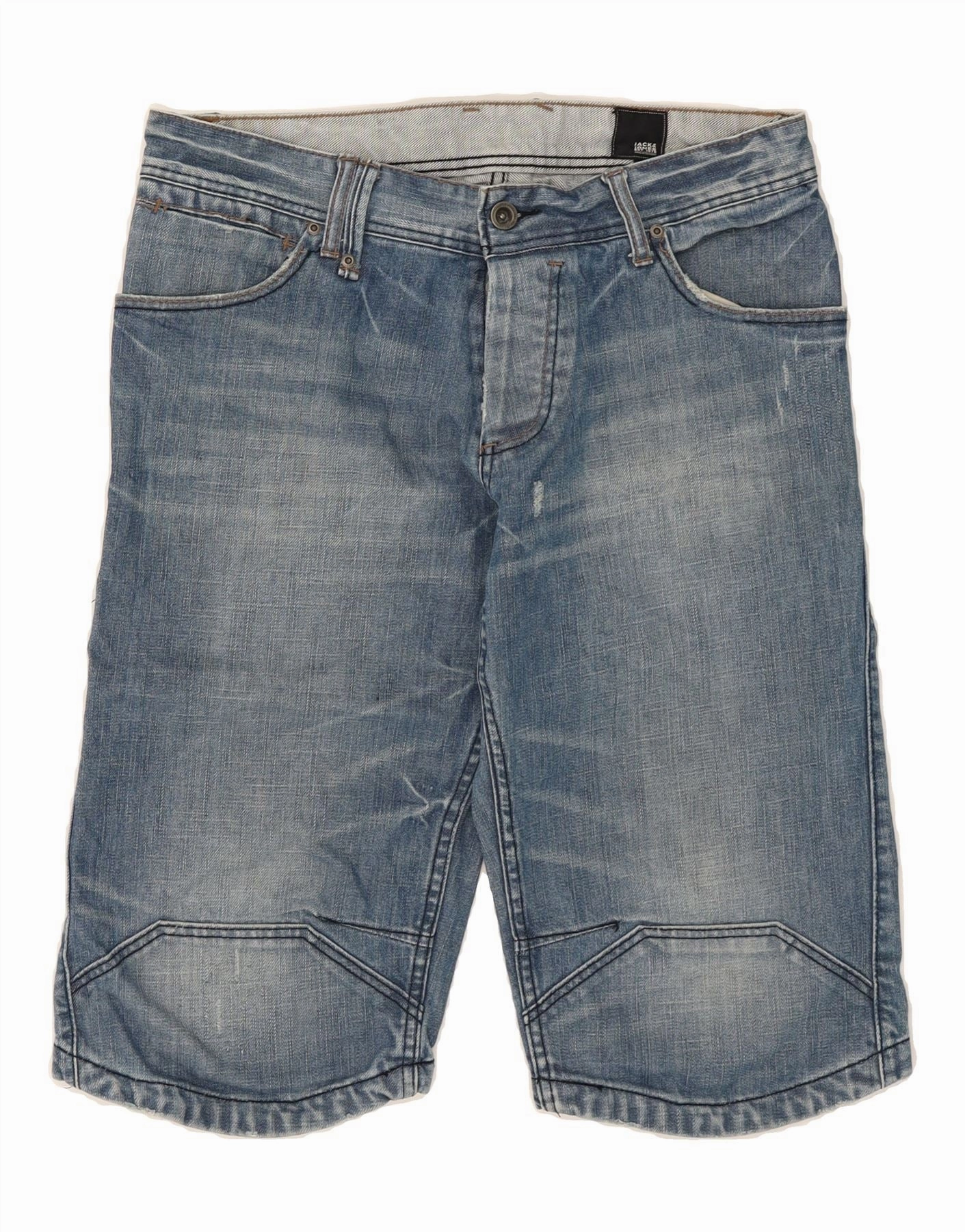 back-to-school Breezy Motion JACK & JONES Mens Denim Shorts Large W34 Blue Cotton