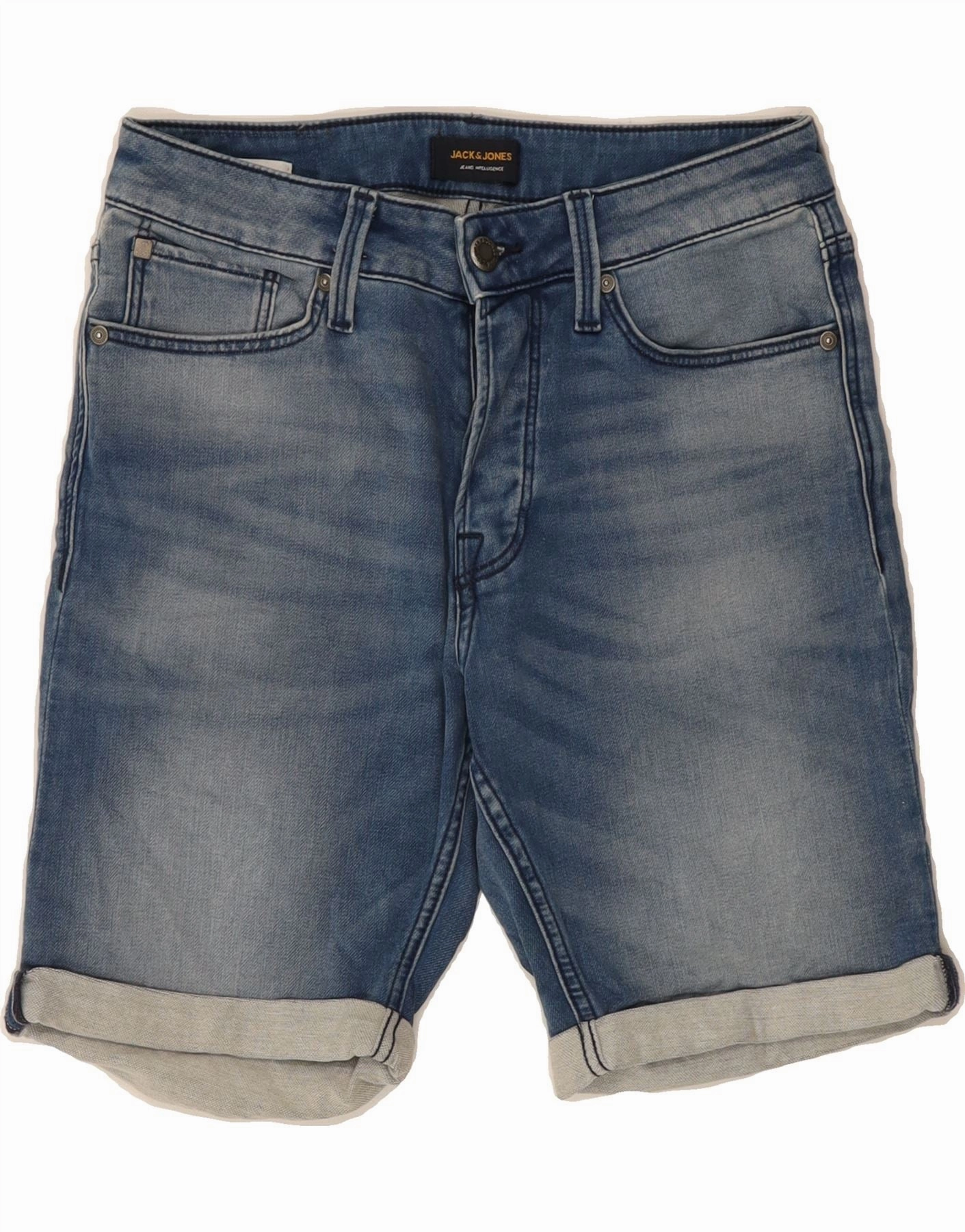 JACK & JONES Mens Denim Shorts Small W28 Blue Cotton Summer Style