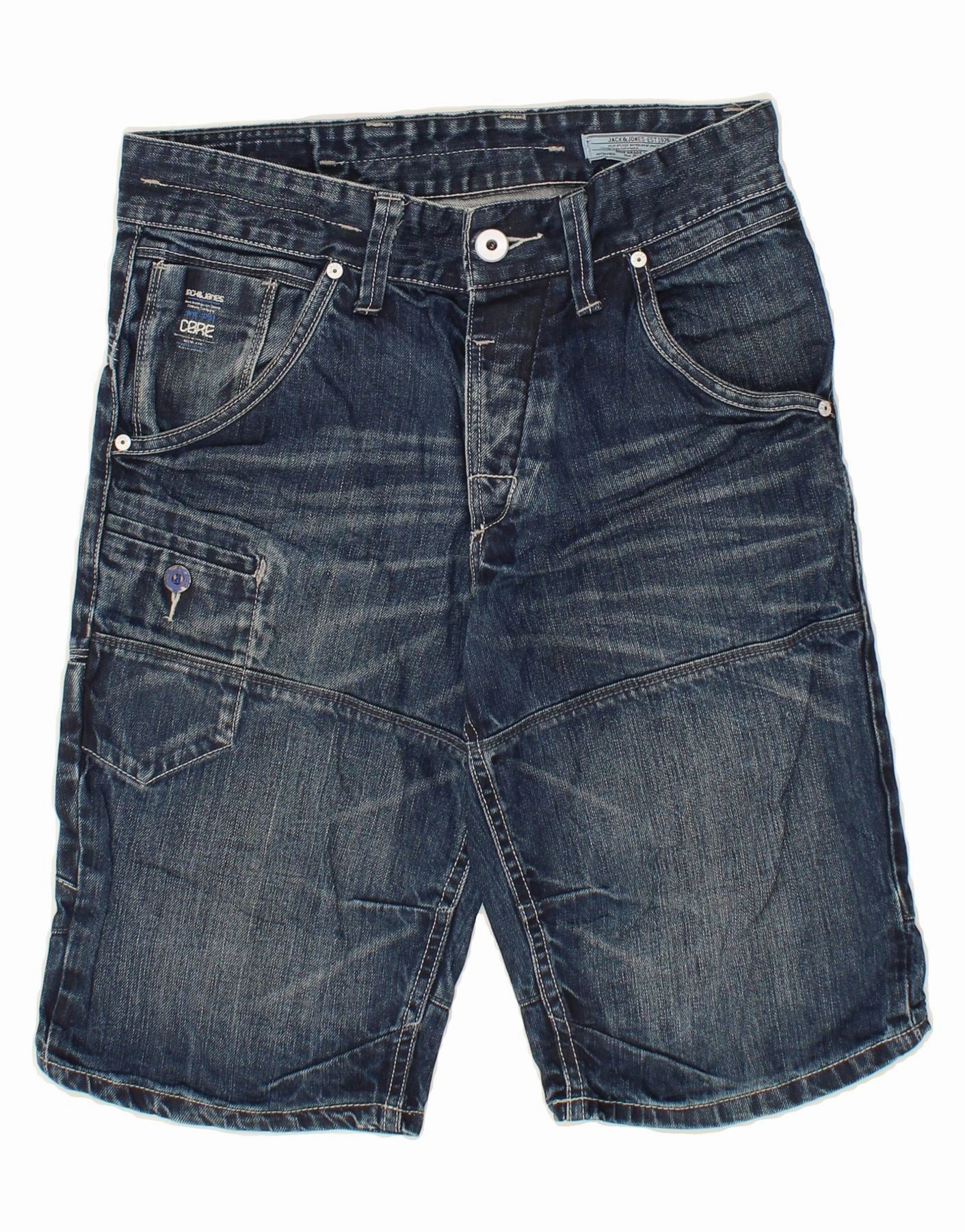 Movement Ready JACK & JONES Mens Denim Shorts Small W29 Blue Cotton