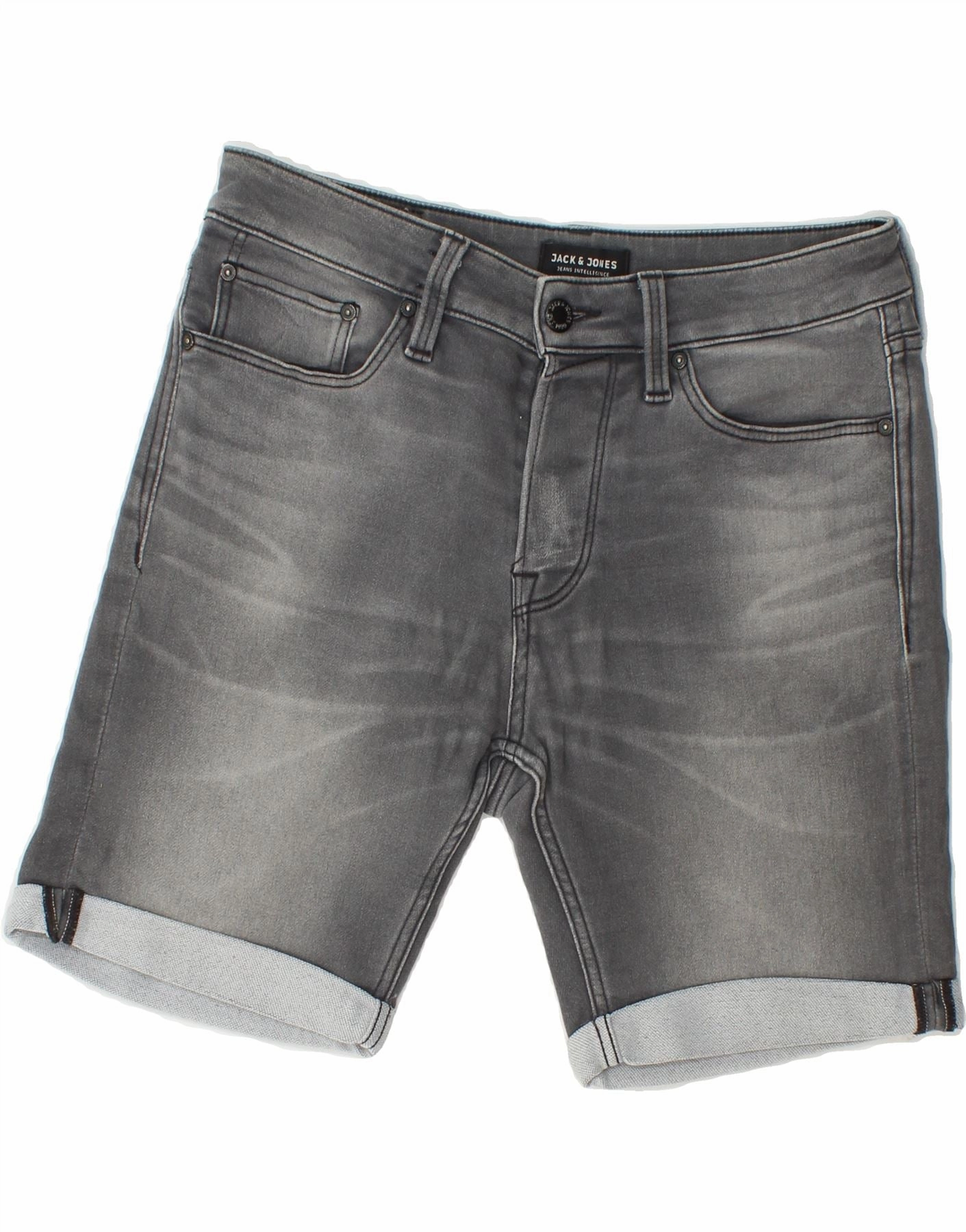 JACK & JONES Mens Denim Shorts Small W29  Grey clean look