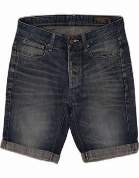 JACK & JONES Mens Denim Shorts W32 Medium Navy Blue Sleek Comfort Wear Tight Fit