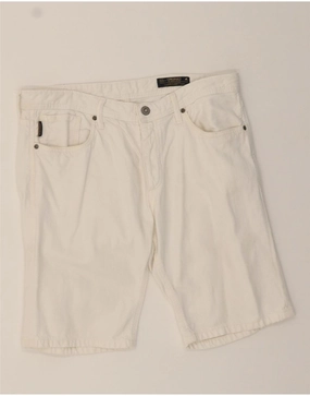 Minimal Design JACK & JONES Mens Denim Shorts W36 Large White Cotton