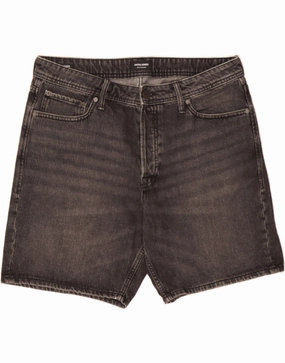 JACK & JONES Mens Denim Shorts XL W38 Black Cotton spring shorts