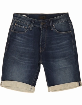 JACK & JONES Mens Denim Shorts XS W30 Navy Blue Cotton custom-made Chill Ready