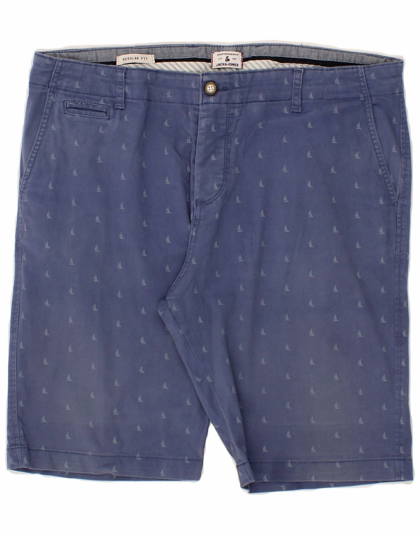 NonSlipGrip JACK & JONES Mens Regular Fit Chino Shorts Large W36  Blue Cotton