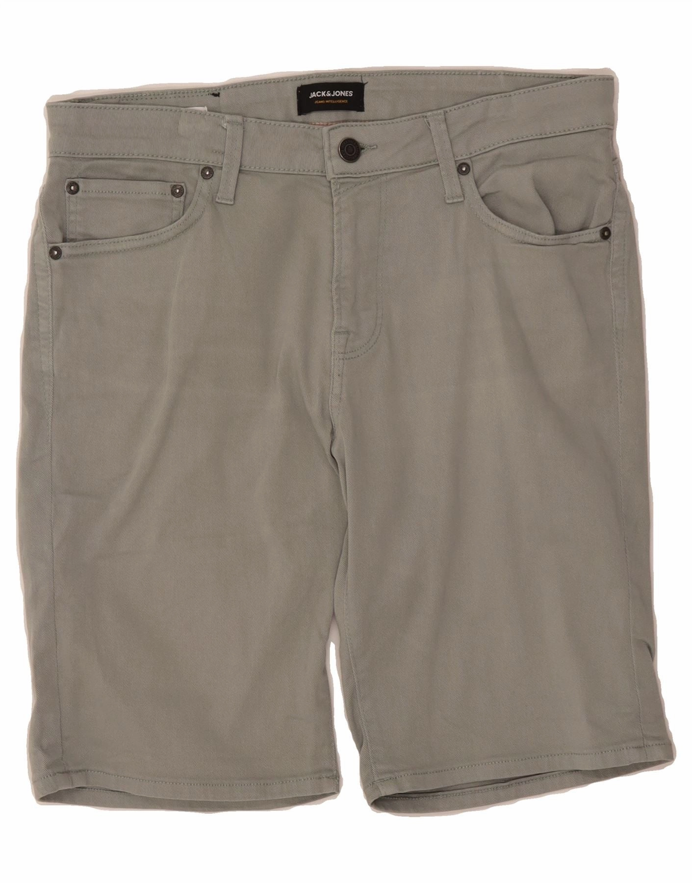 Sleek Design JACK & JONES Mens Regular Fit Denim Shorts Large W34  Grey Cotton