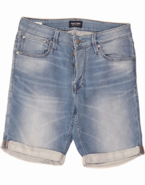 JACK & JONES Mens Regular Fit Denim Shorts Medium W31  Blue Cotton Classic Secure Closure System