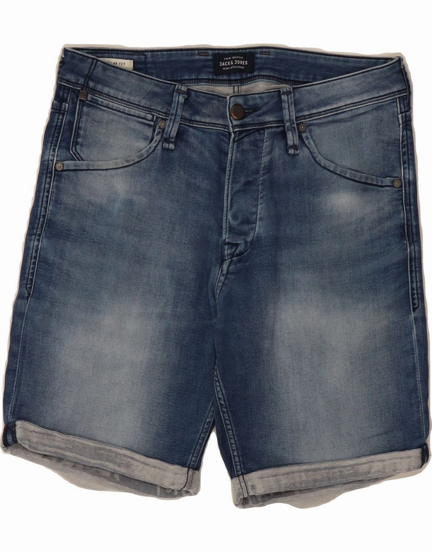 Easy Movement JACK & JONES Mens Regular Fit Denim Shorts Medium W32 Blue