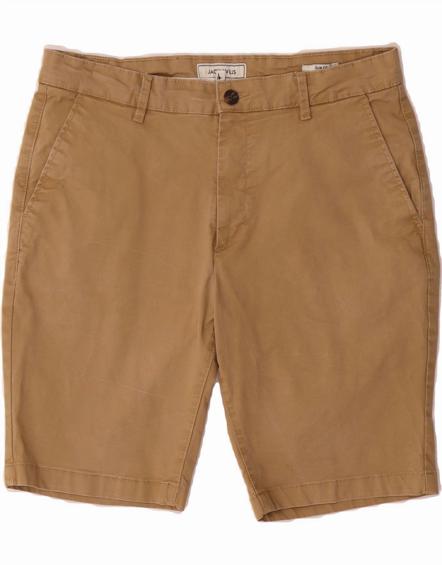 Summer Mood Sustainable Manufacturing JACK WILLS Mens Slim Fit Chino Shorts W34 Large Beige Cotton