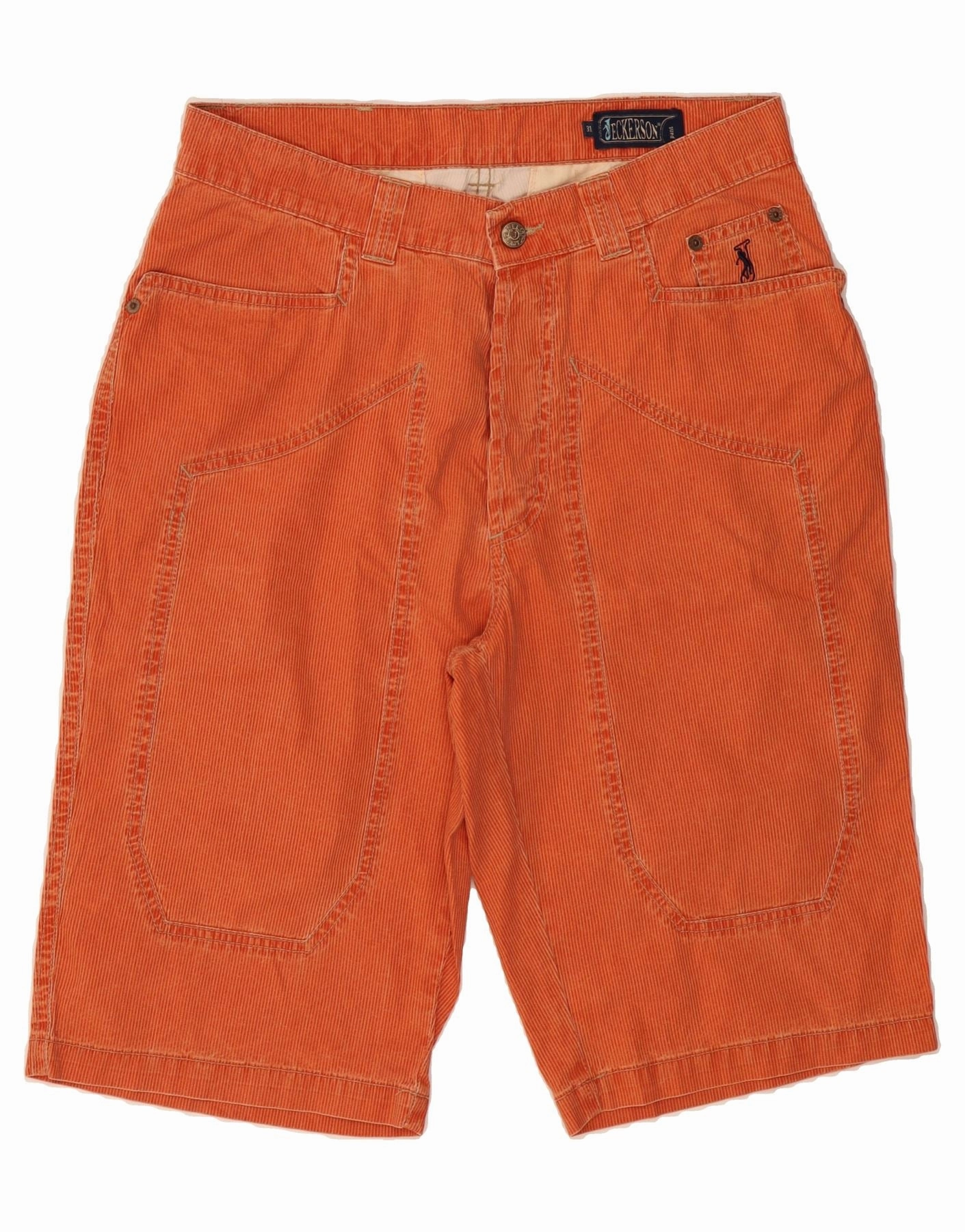 JECKERSON Mens Casual Shorts W31 Medium Orange Cotton Sweat Wicking Channels Gym Wear